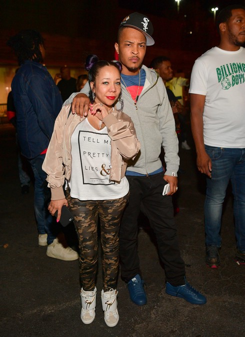 T.I. and Tameka 'Tiny' Harris attend Dim Mak 20th Anniversary at Gold Room on April 23, 2016 in Atlanta, Georgia.