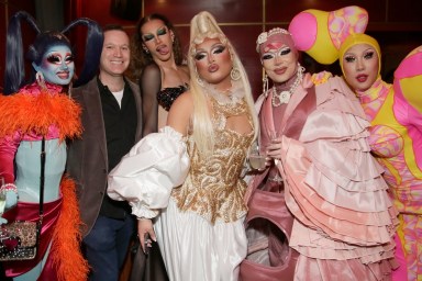 Dawn, Joshua Block, Mirage, Morphine Love Dion and Nymphia Wind attend the RuPaul's Drag Race Season 16 Kickoff Party Honoring the ACLU and Drag Defense Fund at Virgin Hotels New York City