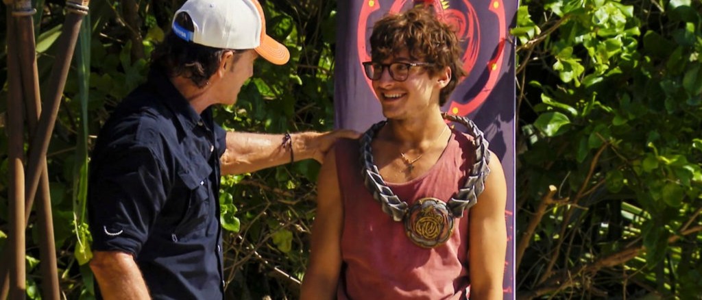 Jeff Probst and Carson from the Survivor New Era