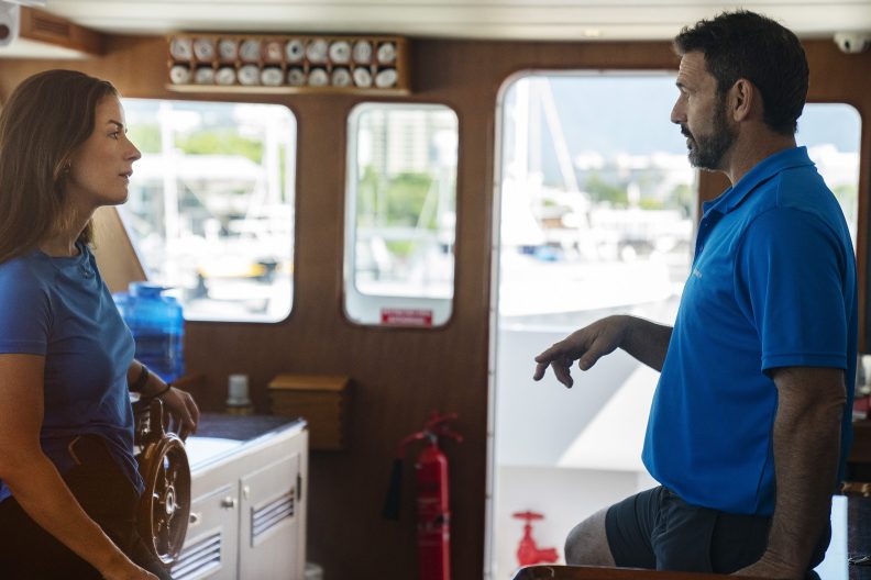 Aesha Scott and Captain Jason on the Emmy-nominated Below Deck Down Under.