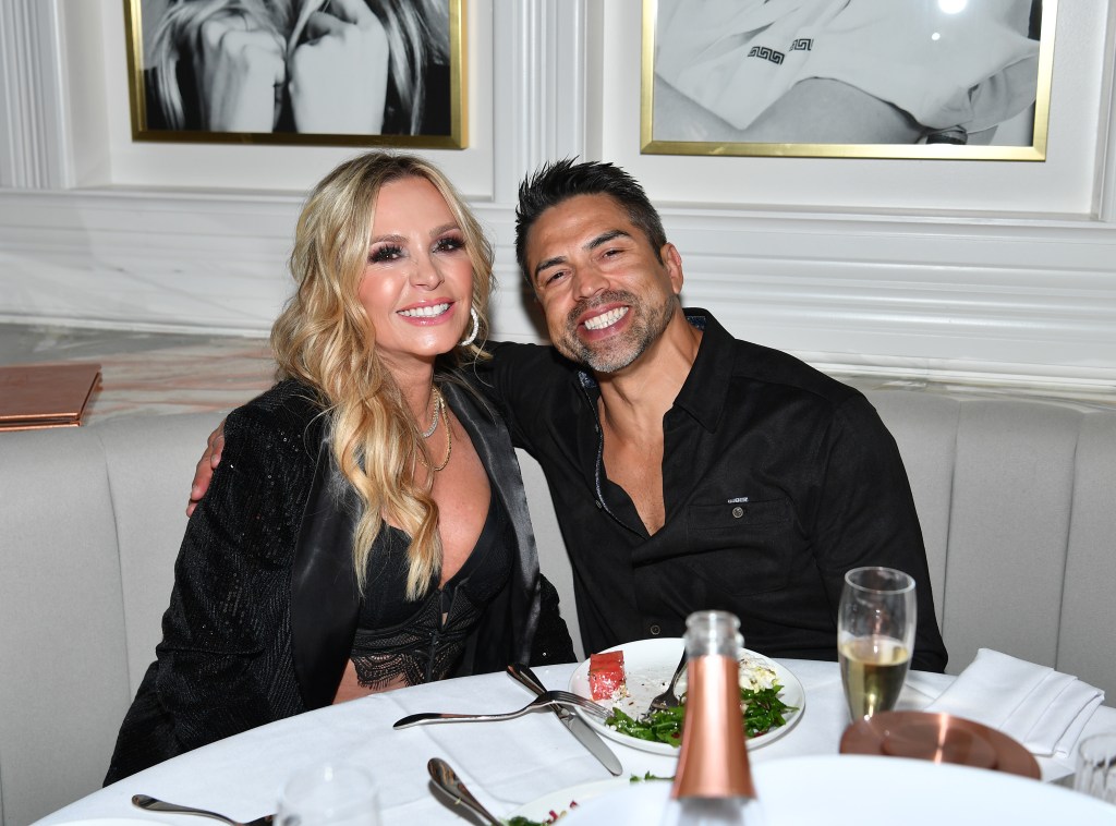 Tamra and Eddie Judge having a bite to eat.