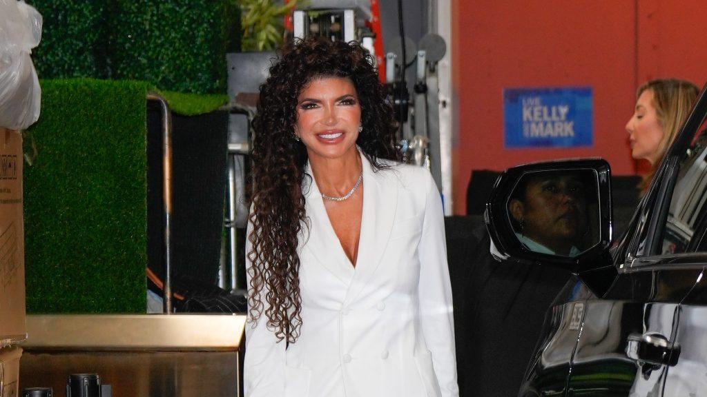 RHONJ's Teresa Giudice in a white suit.