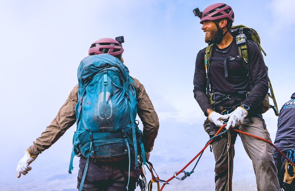 Ethan and Tyrie on the side of a mountain during Race to Survive: New Zealand