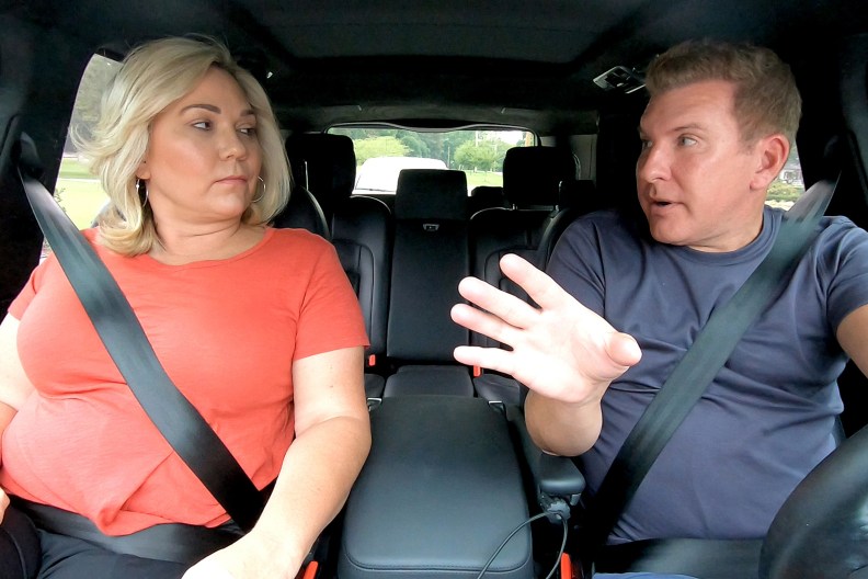 Todd and Julie Chrisley in a car