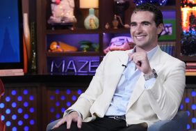 Below Deck Med's Joe Bradley smiling on WWHL.