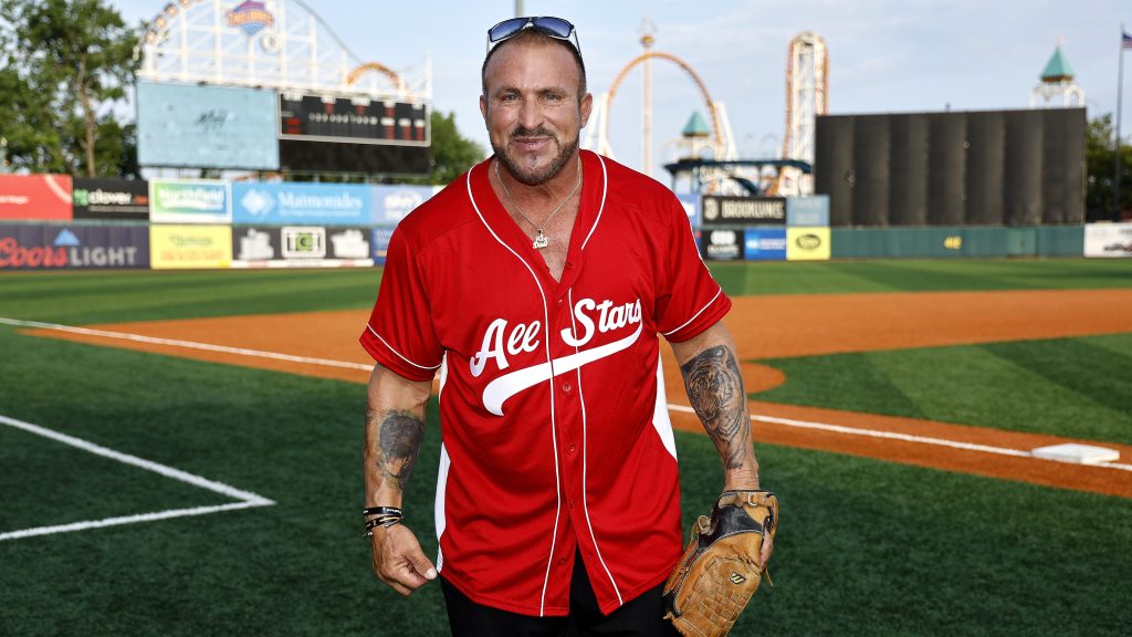 Frank Catania at a charity baseball game.