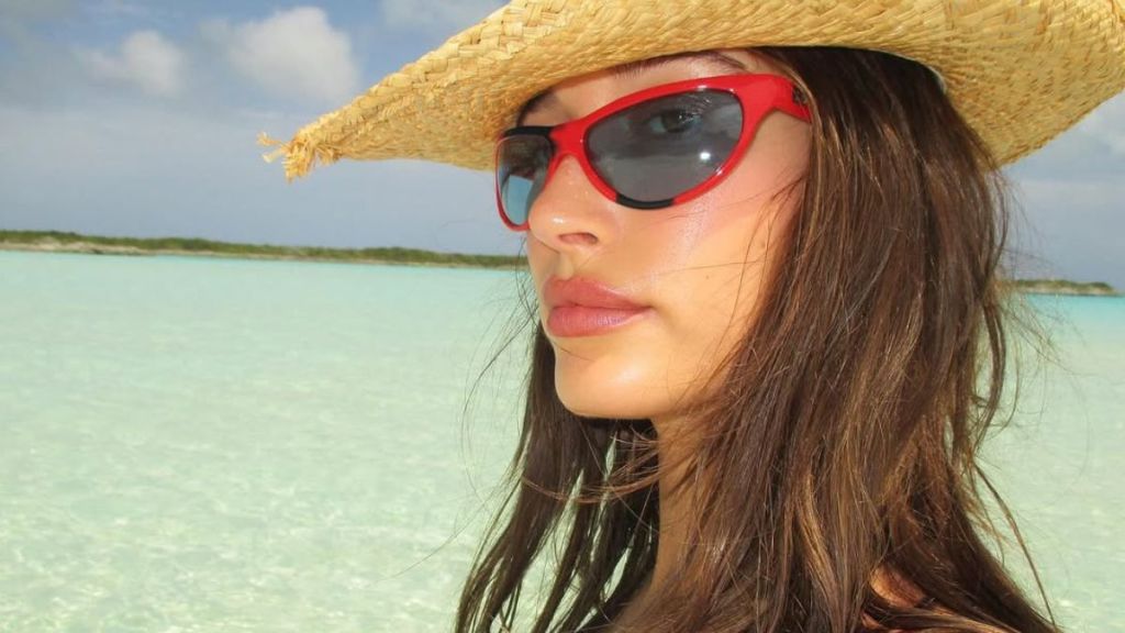 Hailey Bieber red dress