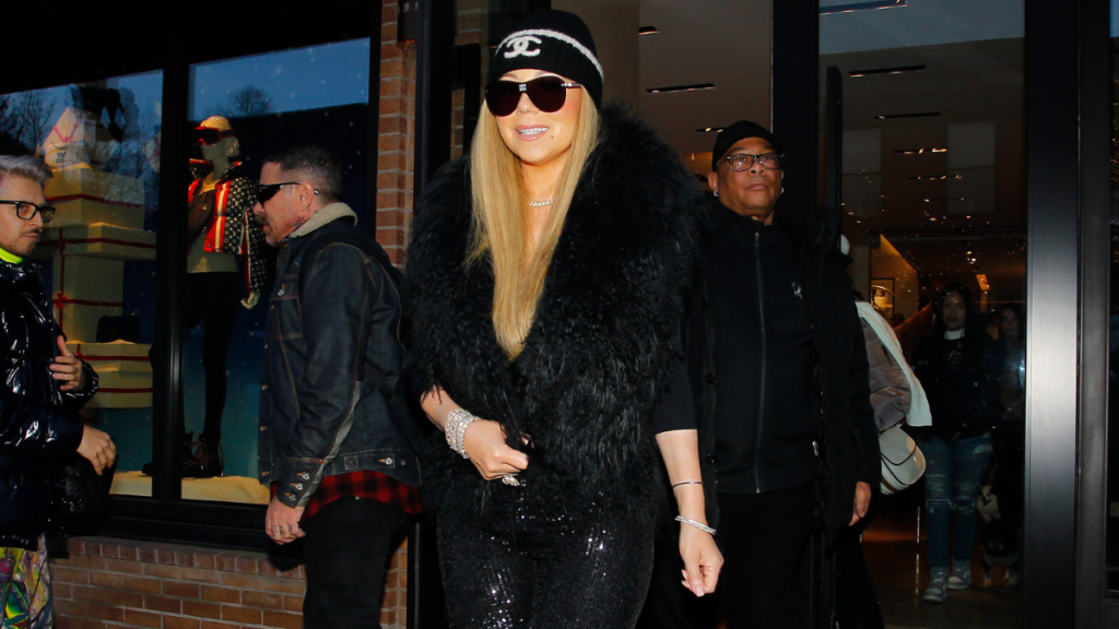 Mariah Carey Aspen fur coat winter fashion