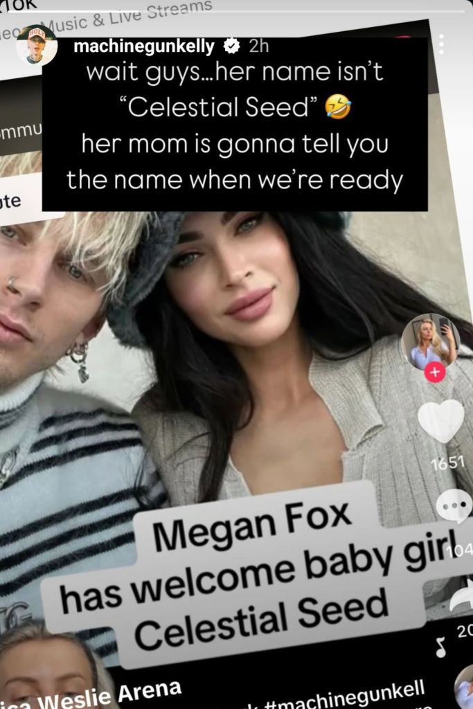 Megan Fox Machine Gun Kelly baby name