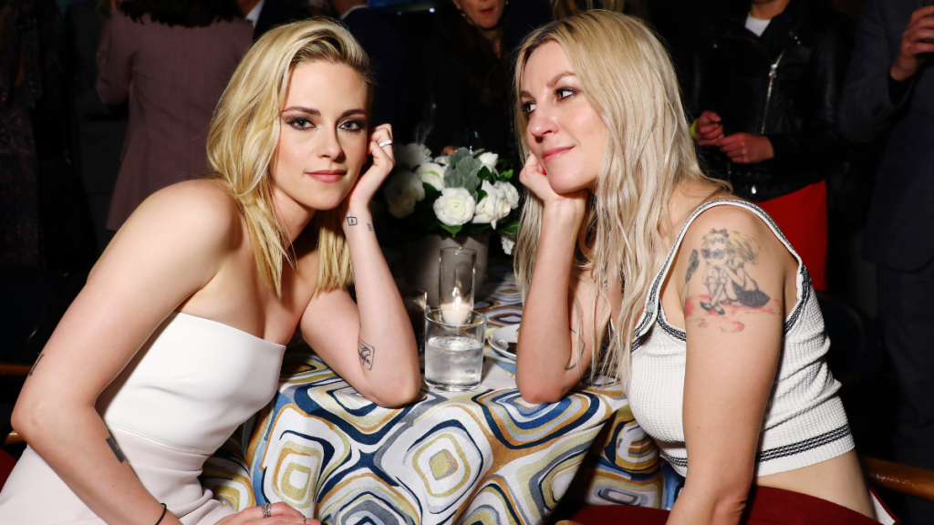 (L-R) Kristen Stewart and Dylan Meyer attend The Hollywood Reporter Nominees Night presented by IHG Hotels and Resorts at Spago on March 07, 2022 in Beverly Hills, California.