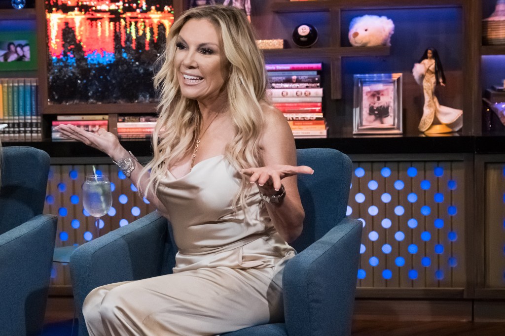 Ramona Singer on Watch What Happens Live shrugging her shoulders