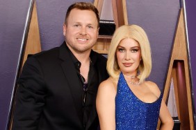 Heidi Montag and her wig posing with Spencer Pratt at the AMAs 2025