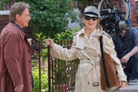 Martin Short and Meryl Streep are seen on the set of the TV series "Only Murders in the Building" on May 07, 2025 in New York City.