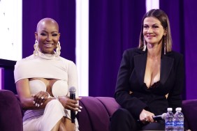 Julia Lemigova and Guerdy Abraira on stage at BravoCon 2023