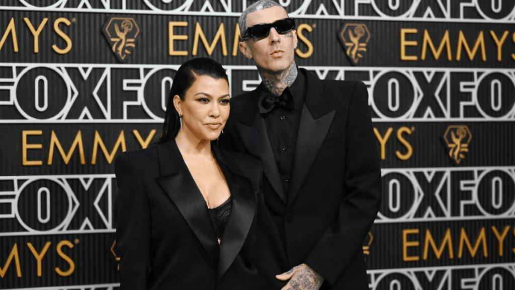Kourtney Kardashian and Travis Barker at the 75th Primetime Emmy Awards