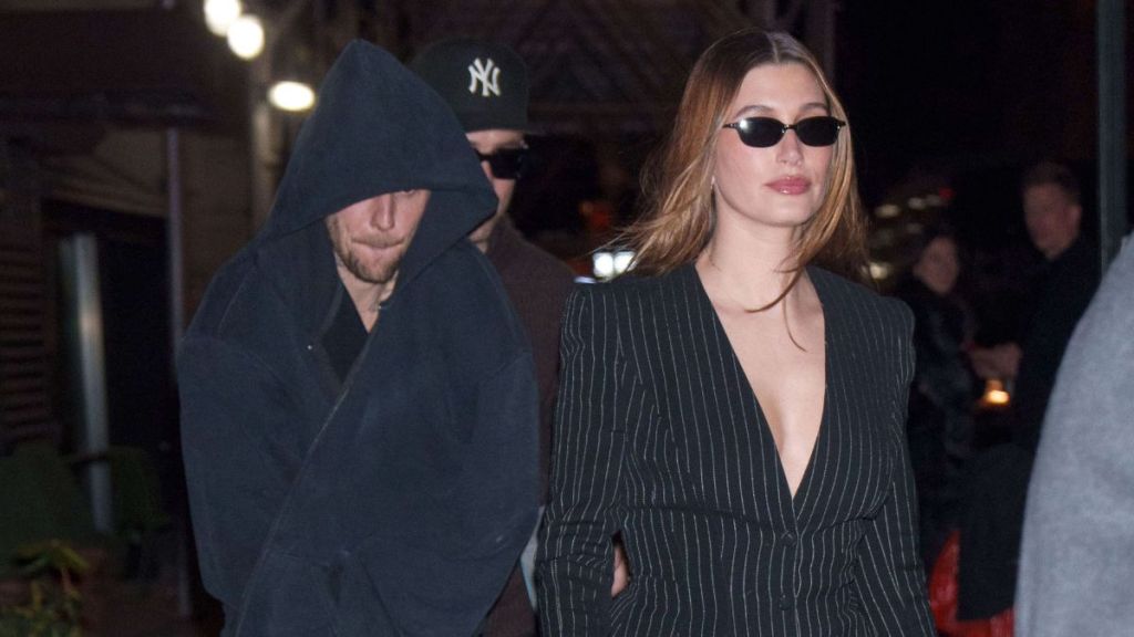 Justin Bieber and Hailey Bieber are seen on February 07, 2025 in New York City.