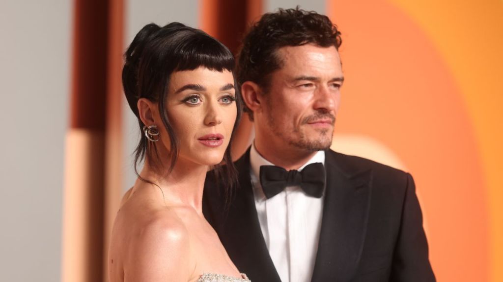 Katy Perry, Orlando Bloom at the 2025 Vanity Fair Oscar Party Hosted By Radhika Jones held at Wallis Annenberg Center for the Performing Arts on March 02, 2025 in Beverly Hills, California.