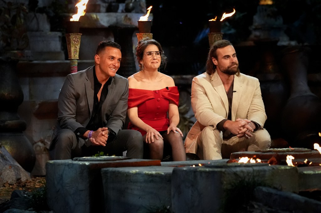 Joe Hunter with Aubry Bracco and Jonathan Young at the Survivor 50 finale