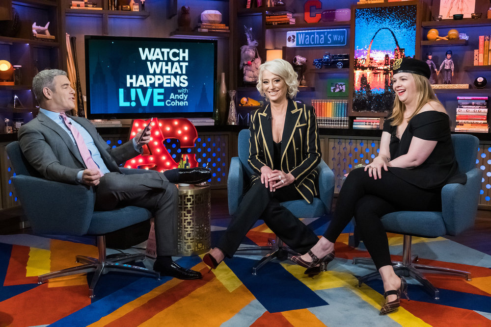 Andy Cohen, Dorinda Medley, & Amber Tamblyn